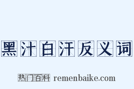 黑汁白汗反义词是什么意思的图片